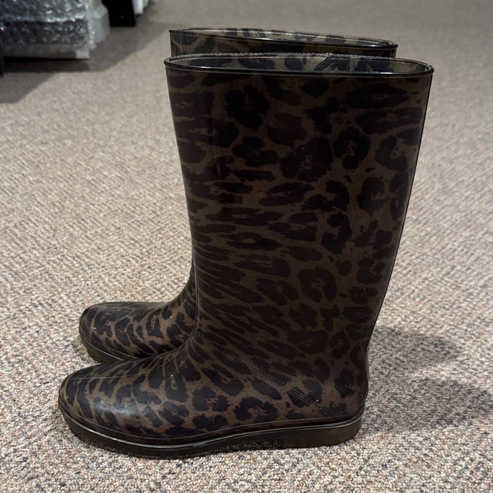 Stuart Weitzman Leopard Wellie Boot SZ 9-10